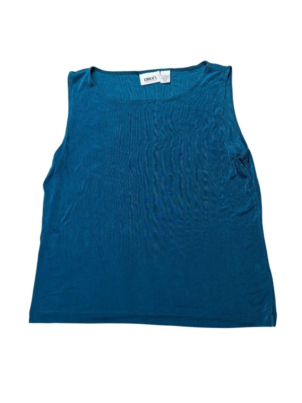 Chicos Blue Sleeveless Tank Top Size XL Acetate/Spandex